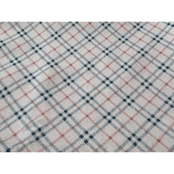 Vintage Plaid Cotton Fabric 14x44" for Sewing Quilting Crafts Red Green Beige - Picture 2 of 5